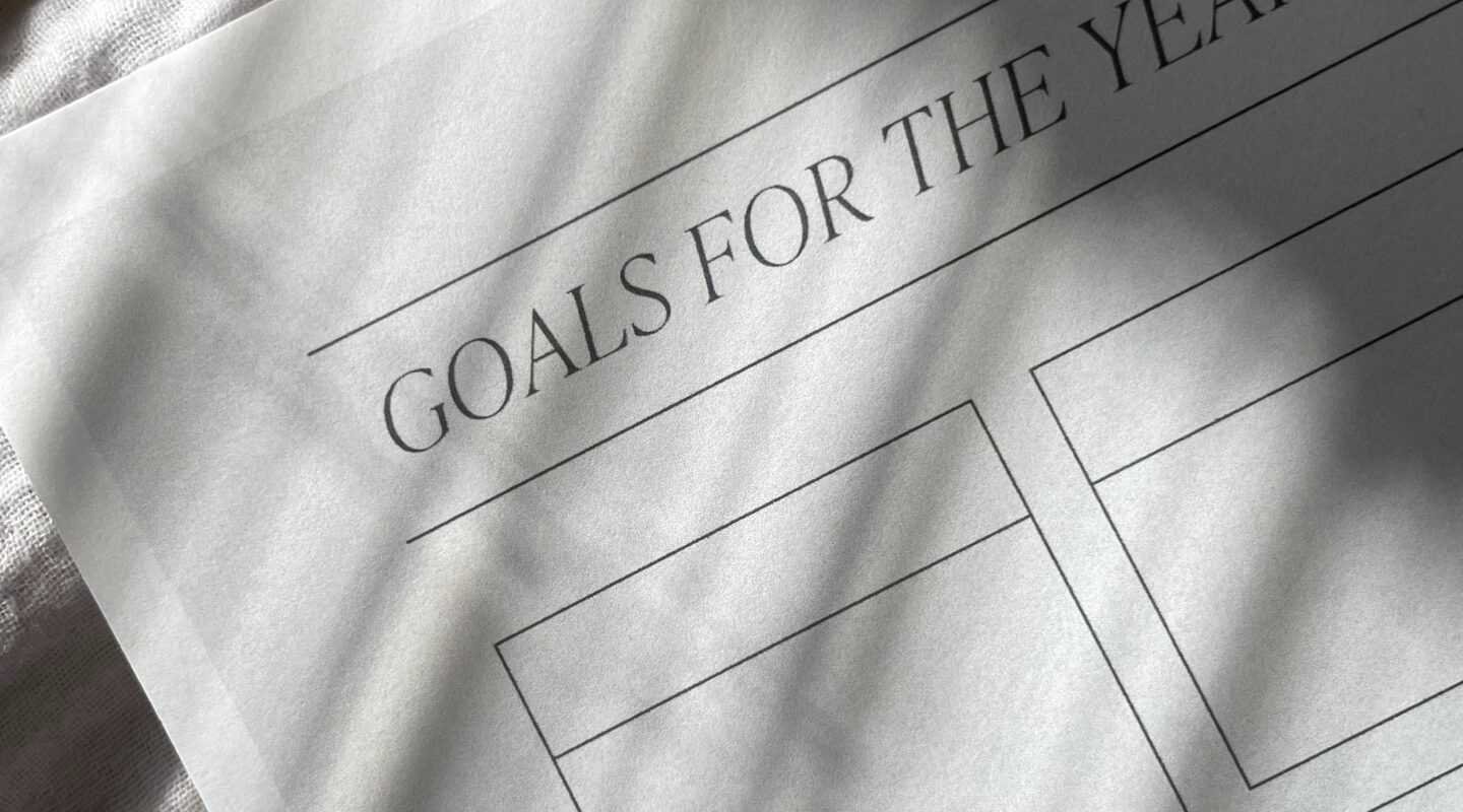 Paper with goals written on it