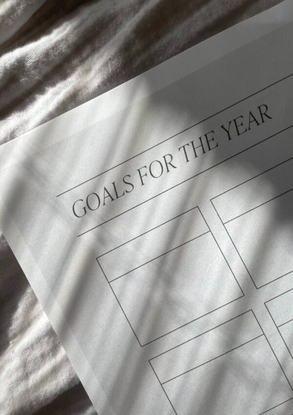 Paper with goals written on it